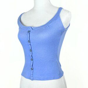 1950s Style Freddies of Pinewood Vest Tank Top Sleeveless Blue S Small